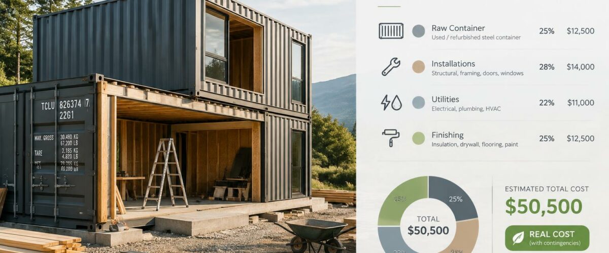 Maison conteneur : le prix affiché n&rsquo;est jamais le coût réel du projet