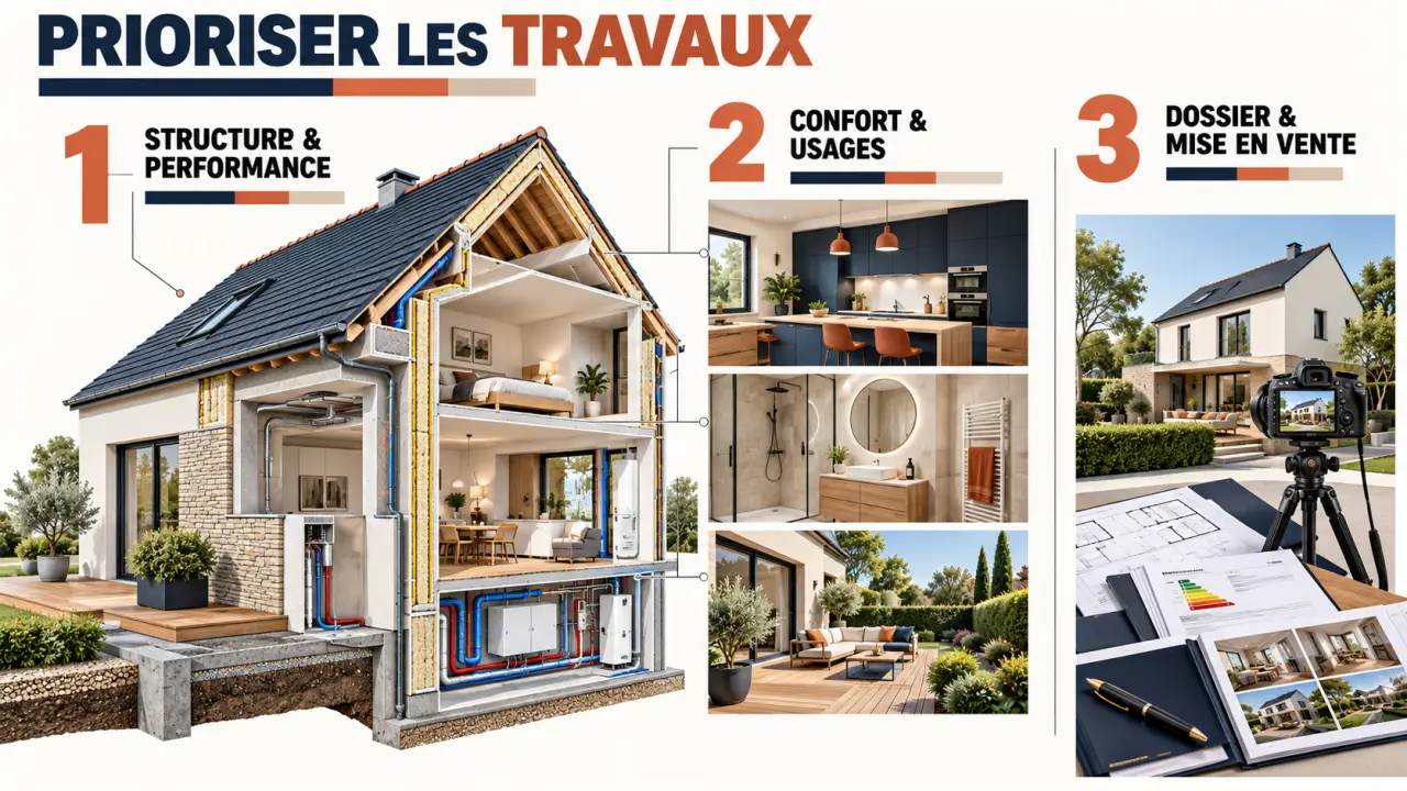 Optimiser la valeur de son patrimoine immobilier grâce aux travaux en priorisant sécurité, performance énergétique et présentation